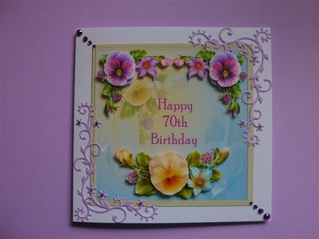 Happy 70th Birthday Floral Topper by Jayne Jones