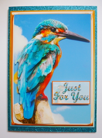 JJ KINGFISHER 1 5X7 DECOUPAGE by Jayne Jones