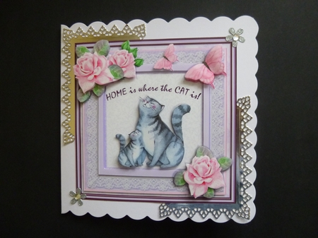 7x7 Card Front - Home is Where the CAT is! by Jayne Jones