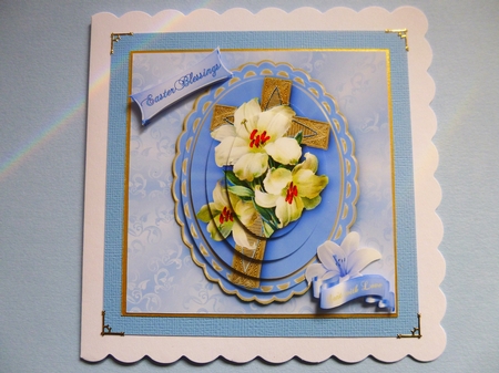 Easter Blessings 4 - Pyramid Decoupage Card  by Jayne Jones