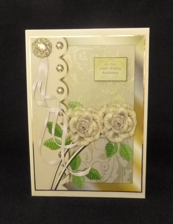 50th Golden Wedding Anniversary Quick Card Front by Jayne Jones