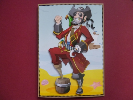 Pirate Dude Red A4 by Jayne Jones