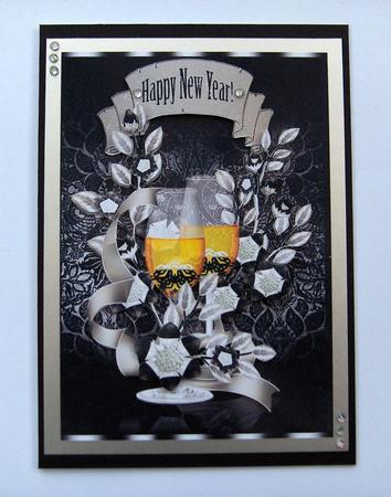 Stylish New Year Greeting Card Front by Jayne Jones