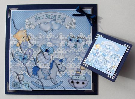 New Baby Boy Wavy Corner Side Stacker Topper by Jayne Jones
