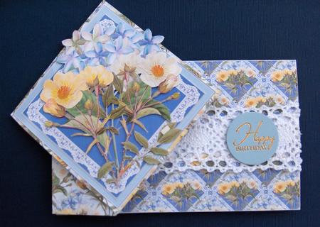 Large Twist Turn Card - Pastel Bouquet by Jayne Jones