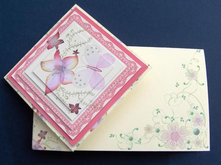 Large Twist Turn Card - Pink Butterfly by Jayne Jones