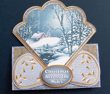 Blue Winter Walk Christmas Across the Miles Scallop Trio Kit by Jayne Jones