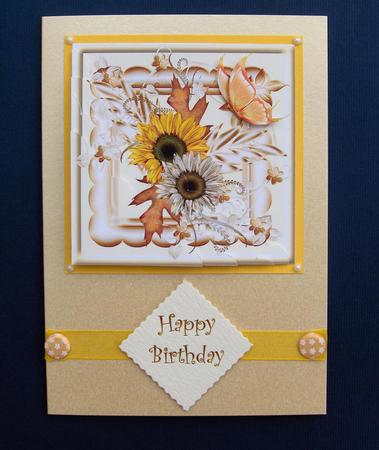 Shell Corners - Sunflowers & Butterfly by Jayne Jones