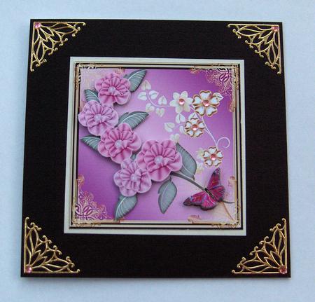 5 Inch Pink Pearl Flowers Decoupage by Jayne Jones