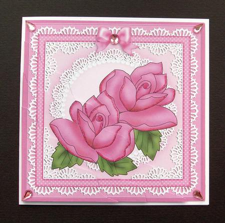 Just Roses Quick Card with Wavy Corner Side Stacker Topper by Jayne Jones