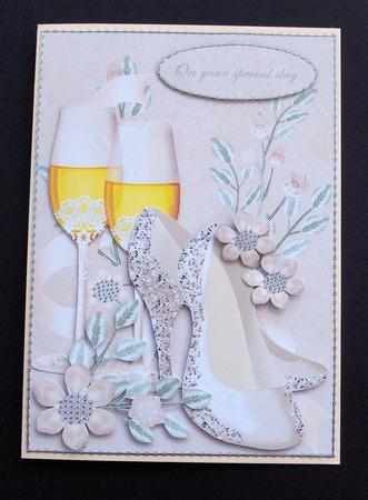 Birthday, Wedding or Anniversary Quick Card with Champagne by Jayne Jones