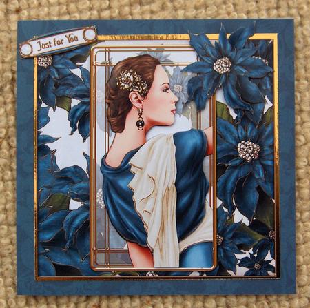 Art Deco Pandore (blue) 8x8 Mini Kit by Jayne Jones