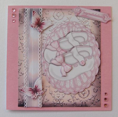 Congratulations Baby Girl Card Topper by Jayne Jones