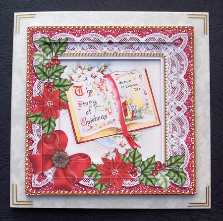 Glory Book Red Poinsettia 5in Spiral Edge Stacker by Jayne Jones