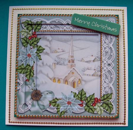 Ice Church Poinsettia 5in Spiral Edge Stacker by Jayne Jones