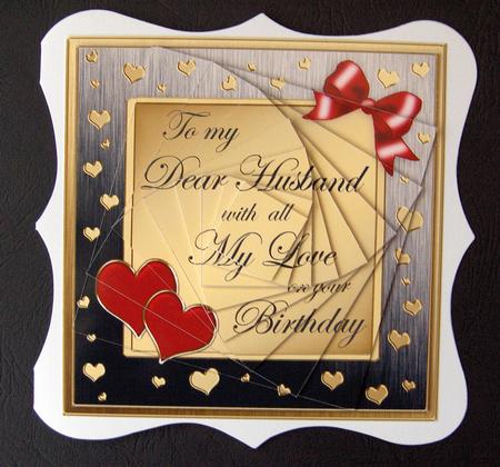 8 x 8 Birthday Husband Kit with Twisted Pyramage by Jayne Jones