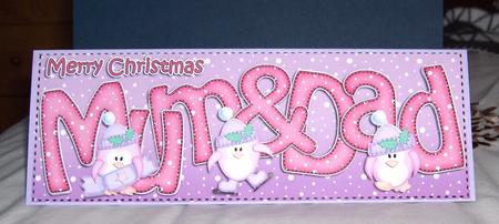 Large Dl Xmas Mum & Dad Quick Card N Decoupage by Jayne Jones