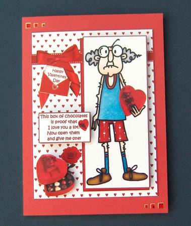 Gus Has Chocs for His Valentine Quick Card by Jayne Jones