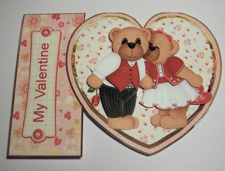 Teddy Bears Sweetheart Shaped Card Mini Kit by Jayne Jones