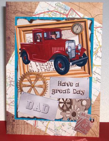 Dad-3D Vintage Old Red Truck #3 by Jayne Jones