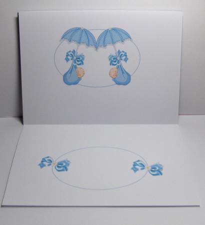 New Baby Boy Twins Pearls and Lace Pyramid Insert by Jayne Jones