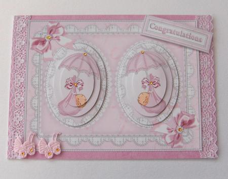 New Baby Girl Twins Pyramid by Jayne Jones