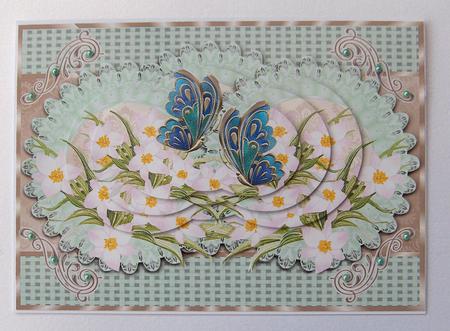 Narcissi with Butterflies A5 Card Front Minikit by Jayne Jones