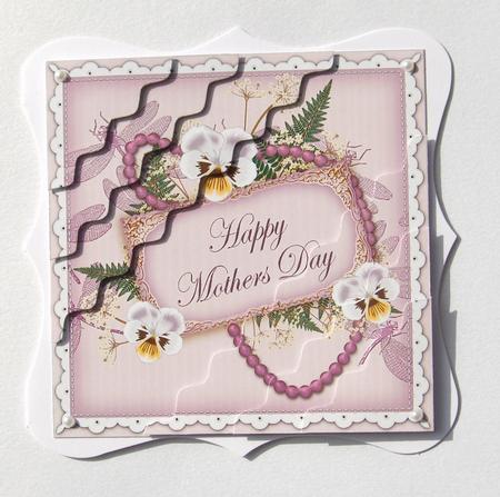 Lilac Pansy Mothers Day Wavy Duo Corner Stacker by Jayne Jones