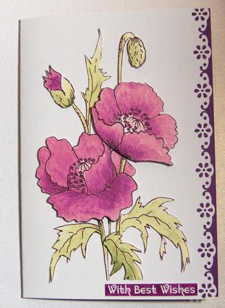 Watercolour Pink Poppies Decoupage Sheet by Jayne Jones