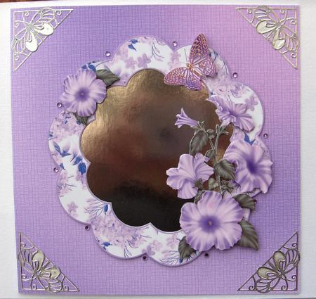 Lilac Petunias and Butterflies Frame by Jayne Jones