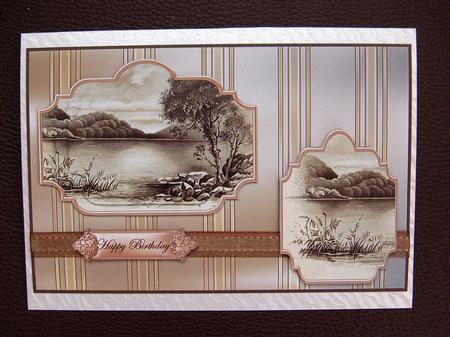 Lake Views Card Front with Toppers and Sentiment Tags by Jayne Jones