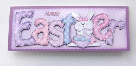 Large Dl Easter Bunny Quick Card N 3D Decoupage by Jayne Jones