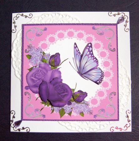 Purple Rose and Butterfly by Jayne Jones