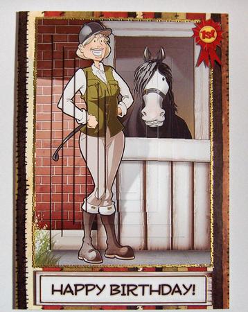 Horse Rider Lady Blond Pyramid by Jayne Jones