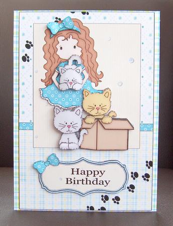Cat Lover's Kitten Surprise Decoupage by Jayne Jones