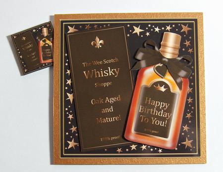 8 x 8 Birthday Whisky Mini Kit with 3D Decoupage by Jayne Jones