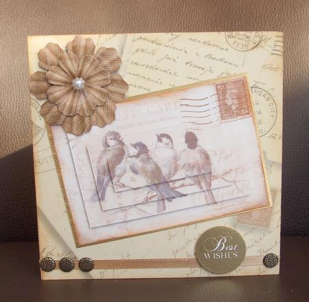 Birds 4 Vintage Postcard Toppers by Jayne Jones