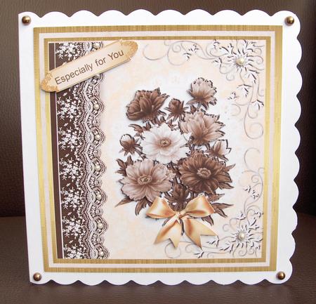 Beautiful Sepia Flowers and Lace by Jayne Jones
