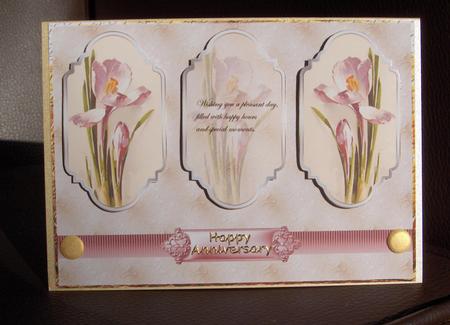 Pink Flowers Panel Card by Jayne Jones