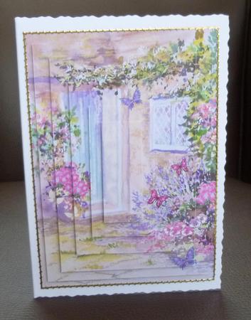 2 Watercolour Backgrounds Cottage Doors by Jayne Jones