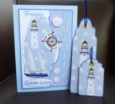 Birthday Sailing Scalloped Edge Decoupage Mini Kit by Jayne Jones