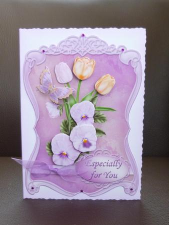 Pansies and Tulips Fancy Shaped Topper by Jayne Jones