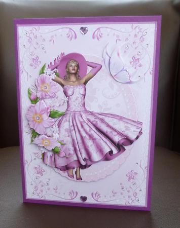 1950's Lady Flowers and Butterfly Mini Kit by Jayne Jones