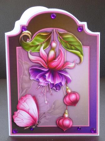 A Fuschia Fantasy Screen Card with Step by Step by Jayne Jones