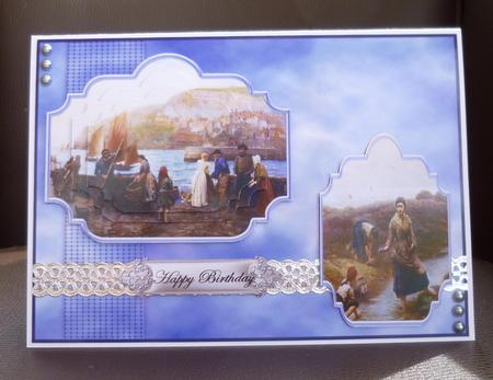 Saturday Night on the Quay Card Front with Toppers by Jayne Jones