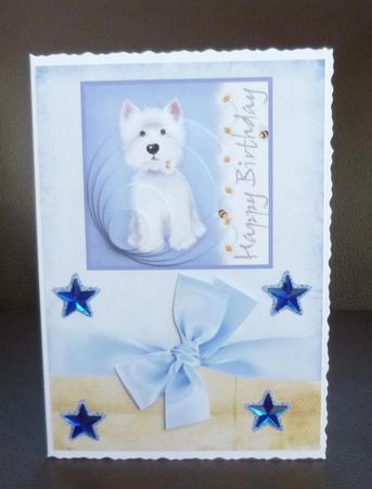 Puppy Birthday Card Front by Jayne Jones