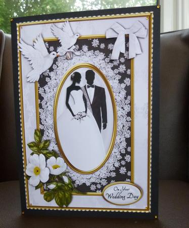 Bride and Groom Black and White Card Front by Jayne Jones