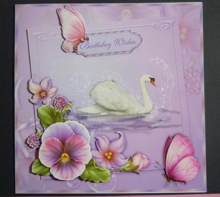 The Pansy Swan 8" Square Card Mini-kit by Jayne Jones
