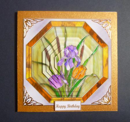 Iris & Tulips Octagon Topper & Pyramid Layers by Jayne Jones