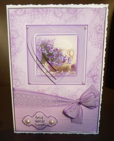 Lilac Heart Pyramid Card Front by Jayne Jones